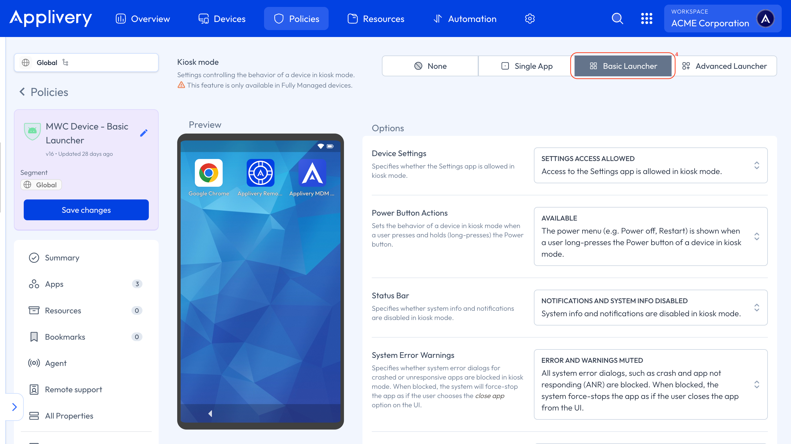 launcher básico