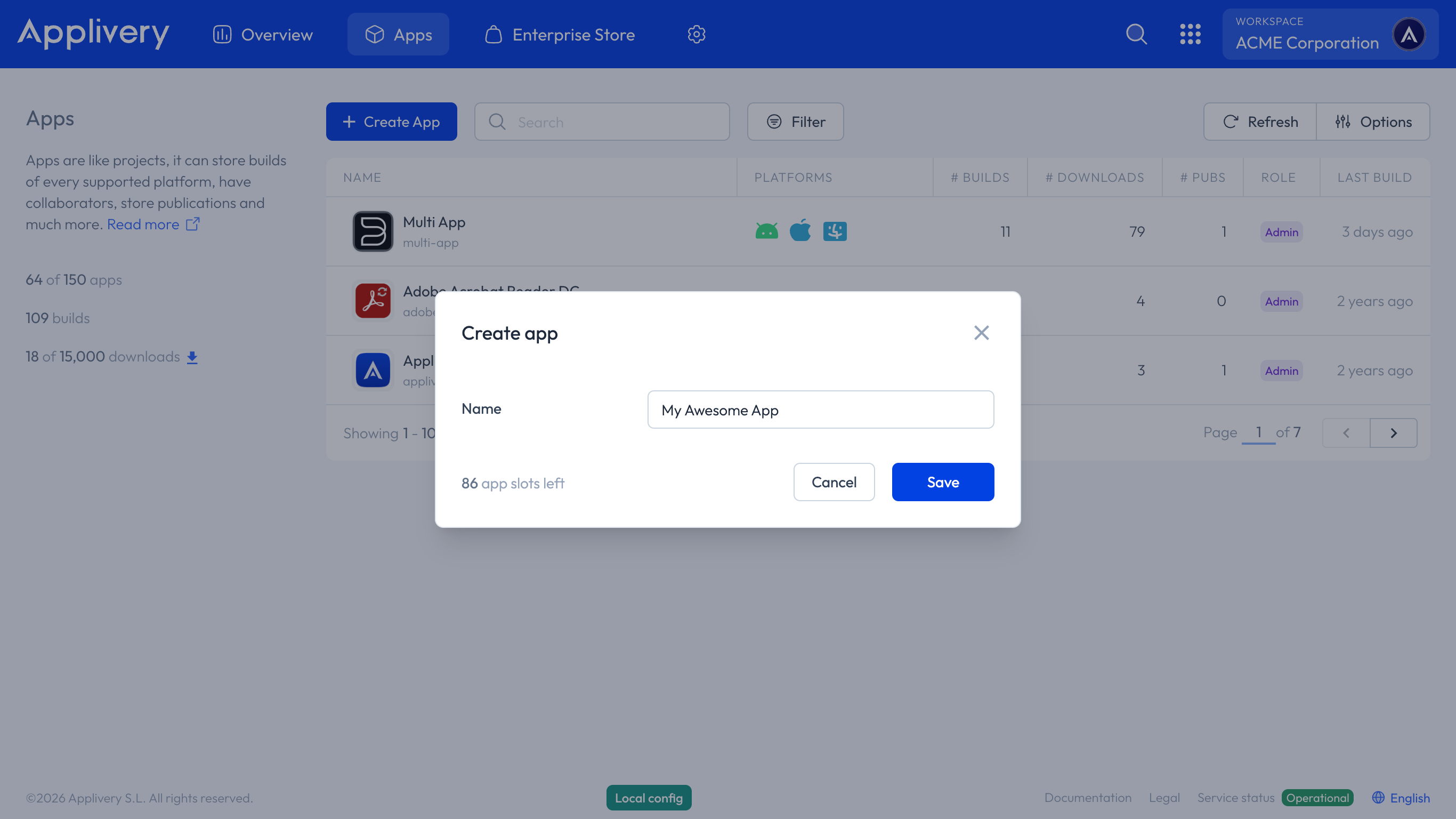 create app form