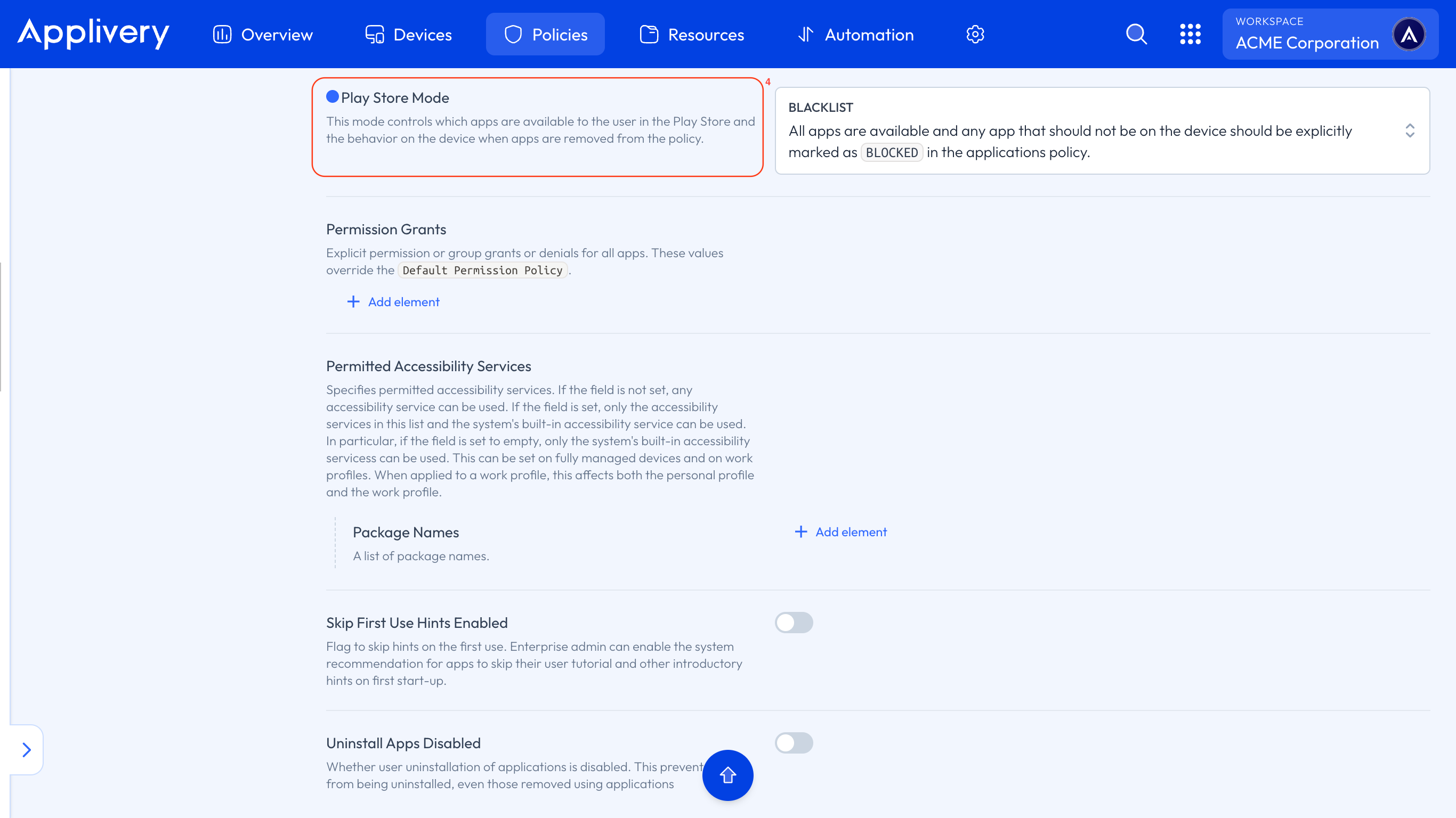 play store mode