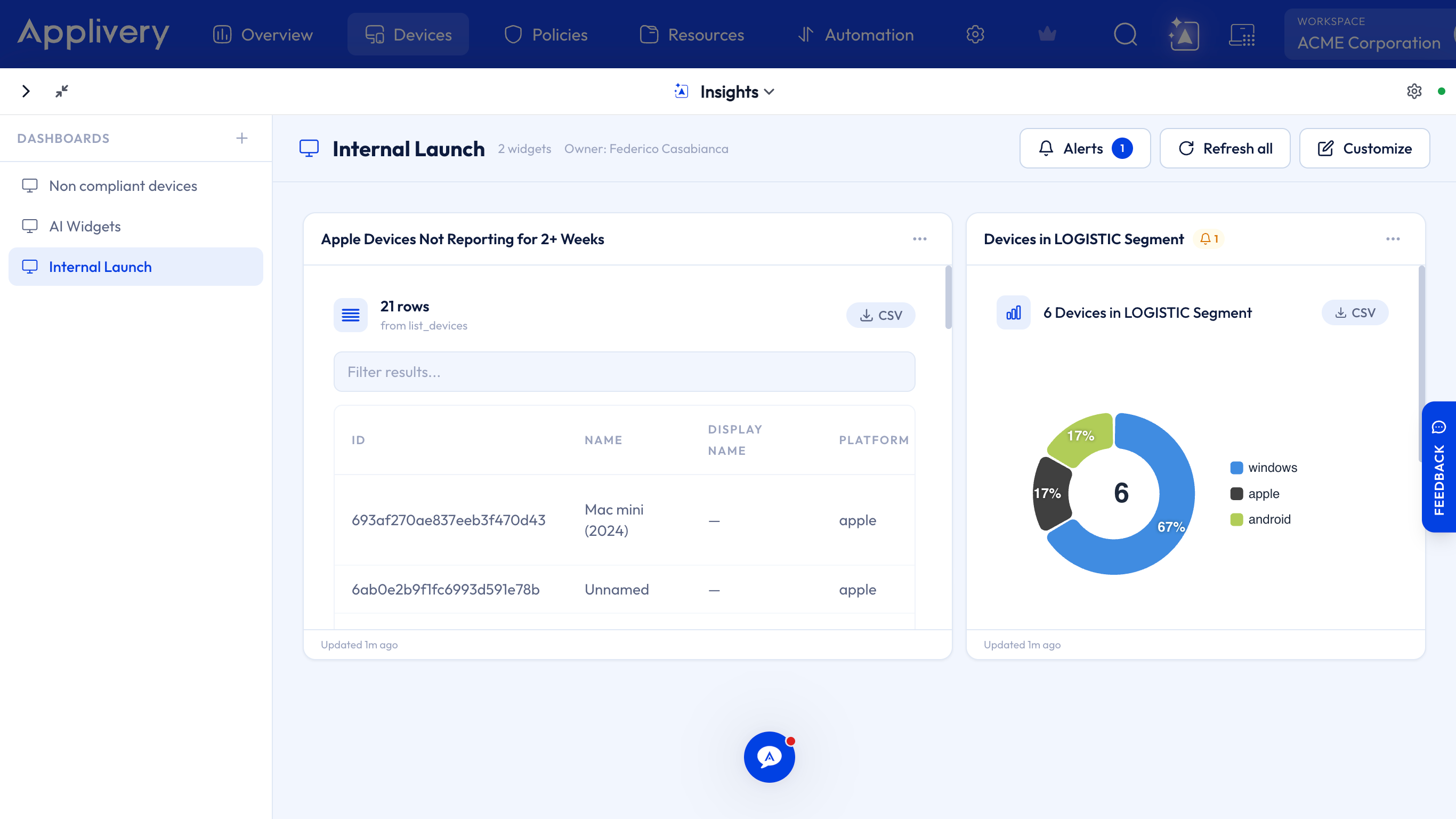 refresh schedule