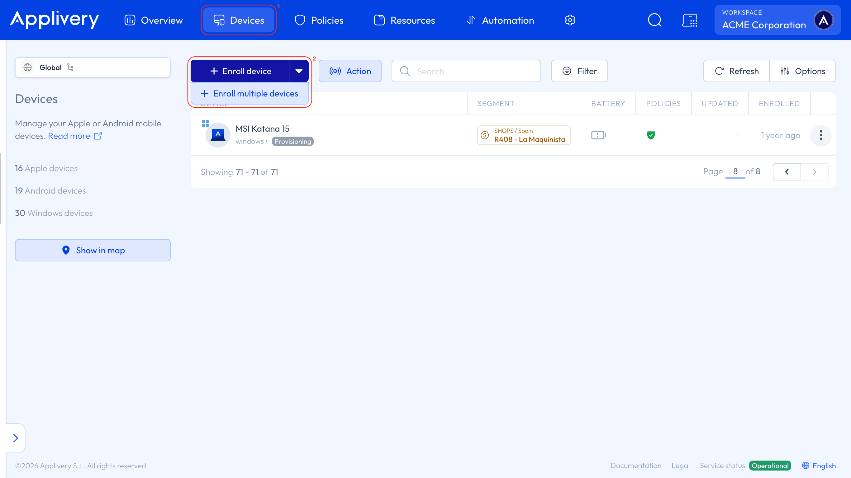 enroll multiple devices