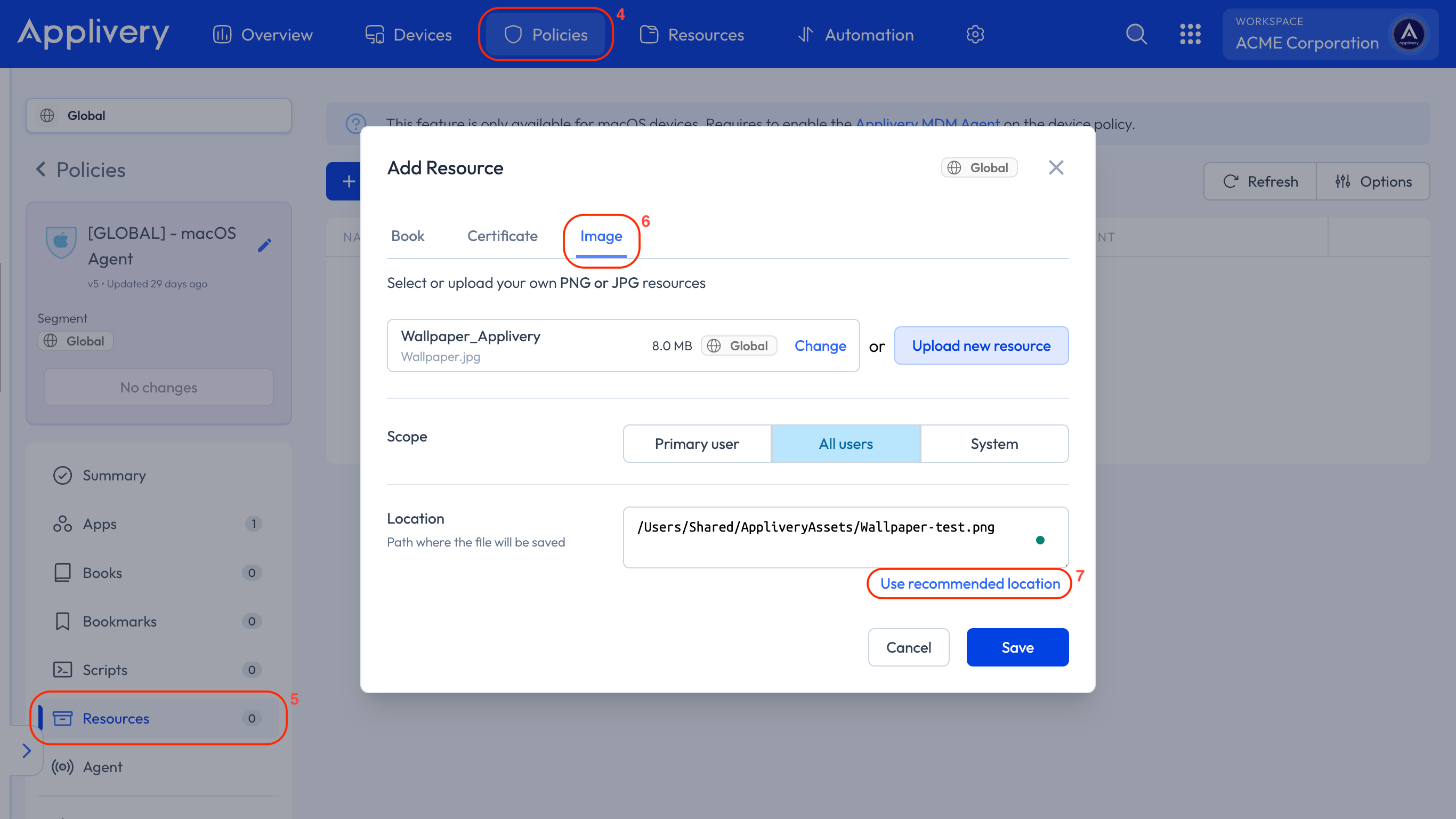 add image to policy