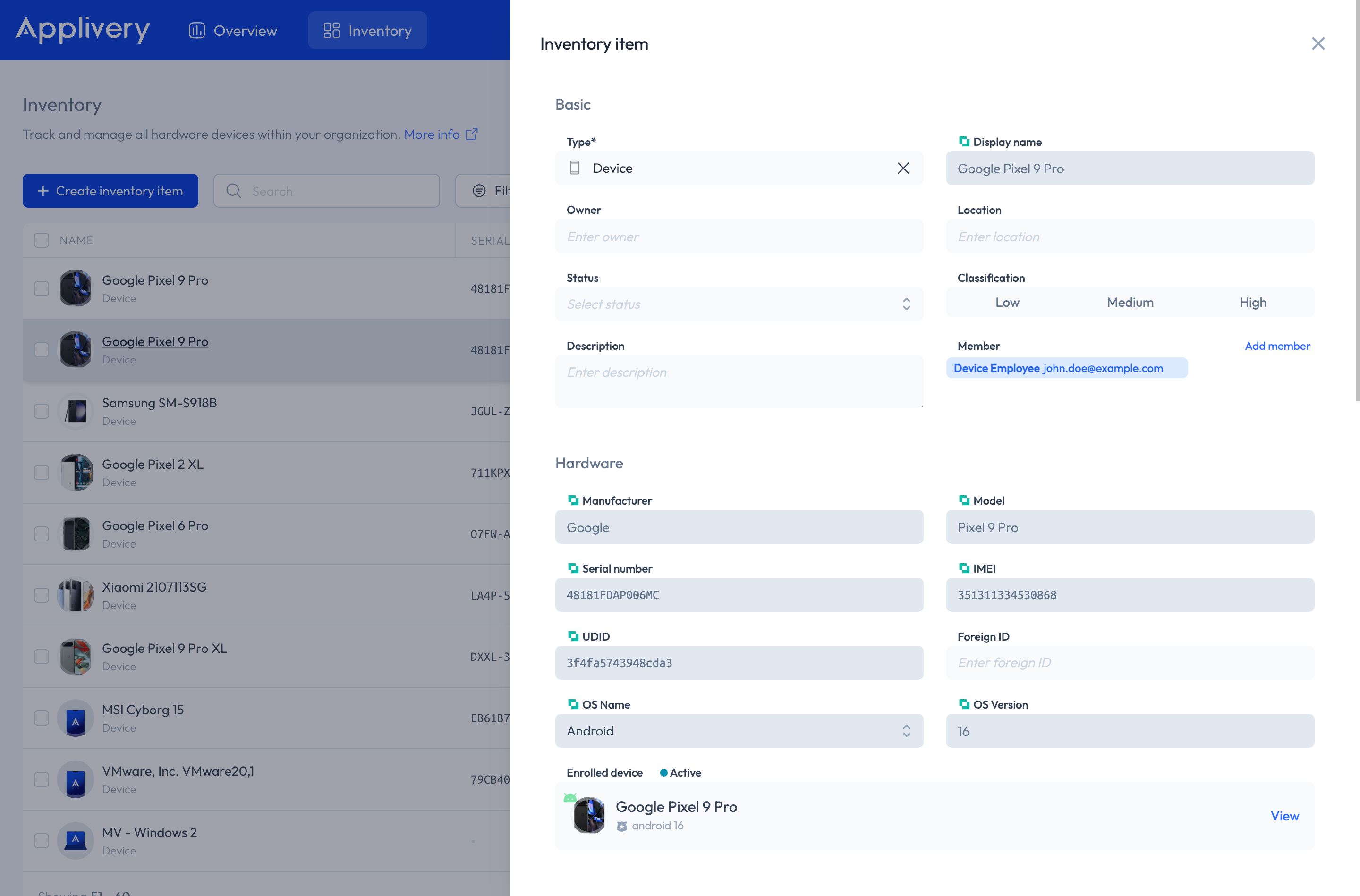 inventory fields